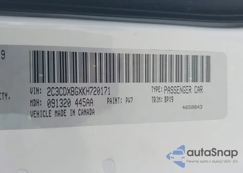 2019 Dodge Charger Sxt Rwd from USA, damaged, VIN 2C3CDXBGXKH720171